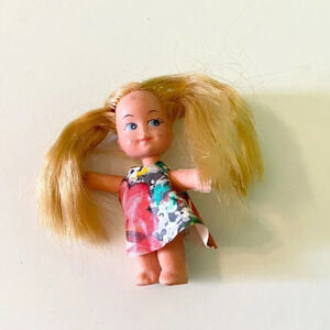 Vintage Liddle Kiddle Clone Doll Marked K H Blonde Hair 3  Inch Tall